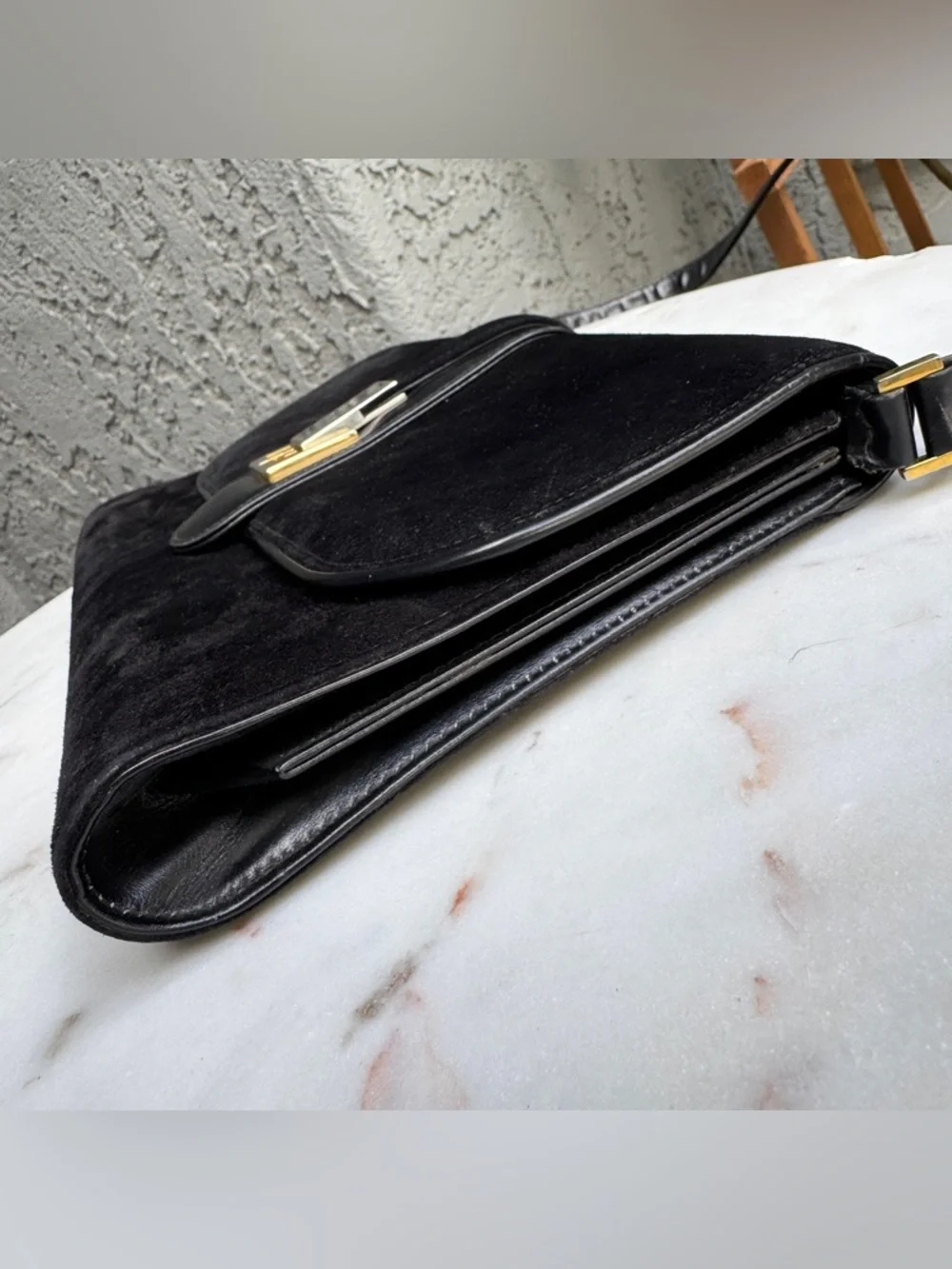 Gucci Suede Leather Flap Shoulder Bag - Picture 8 of 16